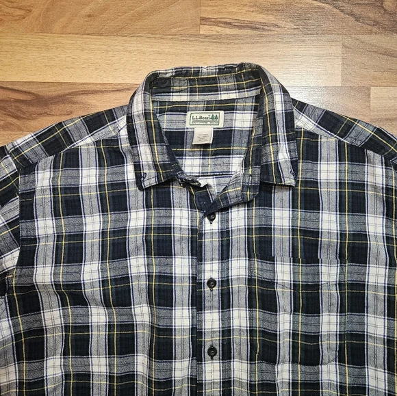 L.L. Bean XL Large Scotch Plaid Flannel Mens Shirt 228061 - Picture 2 of 10